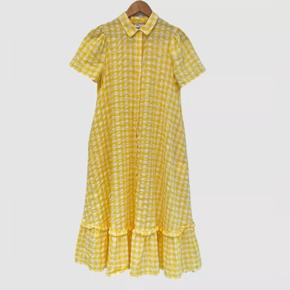 Lisa Marie Fernandez Yellow Checkered Dress - Picture 1 of 11
